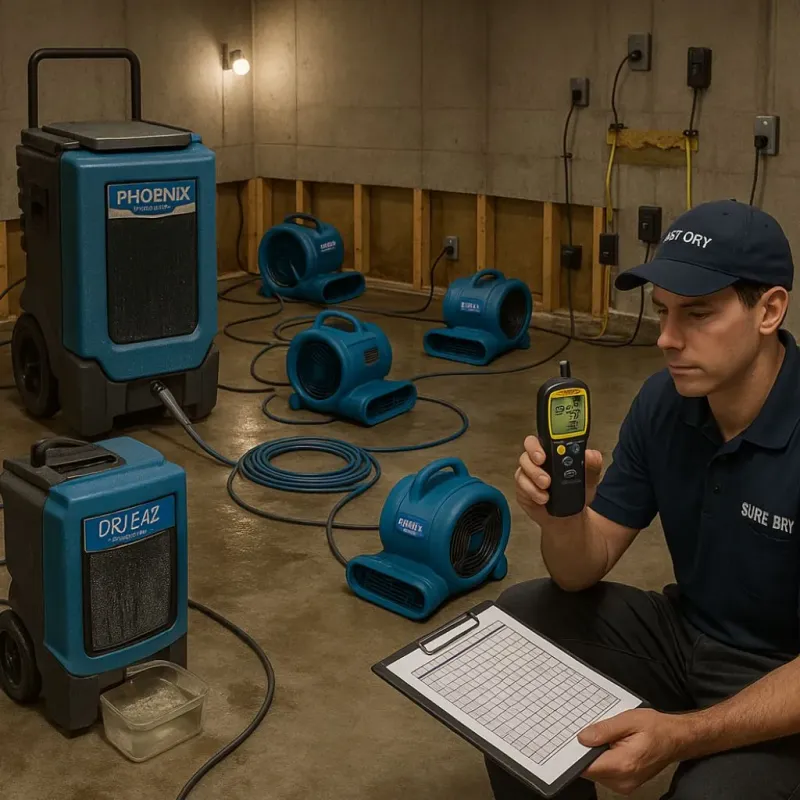 Structural Drying and Dehumidification process in Fort McKinley, OH